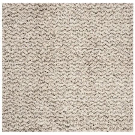 Safavieh Hudson Shag 300 Power Loomed Square Area RugIvory & Grey 5 x 5 ft. SGH330A-5SQ